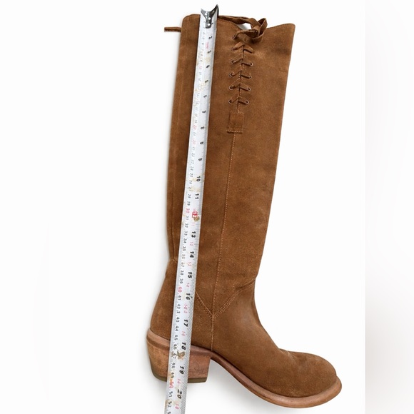 Bx by Bronx Knee High Laceup Suede Tan Camel Pull On Boot Boho Festival Sz 36 - Picture 12 of 14